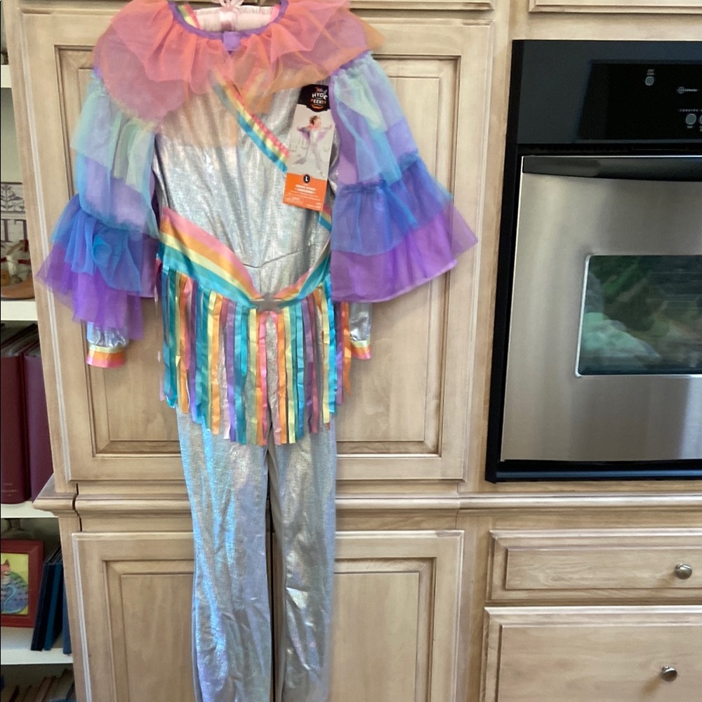 Hyde & Eek boutique rock star unicorn Dance Costume with Ruffled Collar sz L